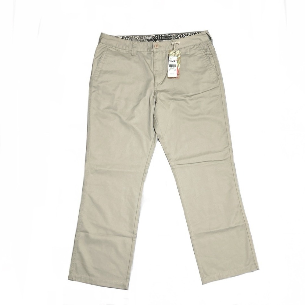 Quiksilver Men's 36 Tan Utility Straight Leg Chinos Pants Pockets Work Casual‎
